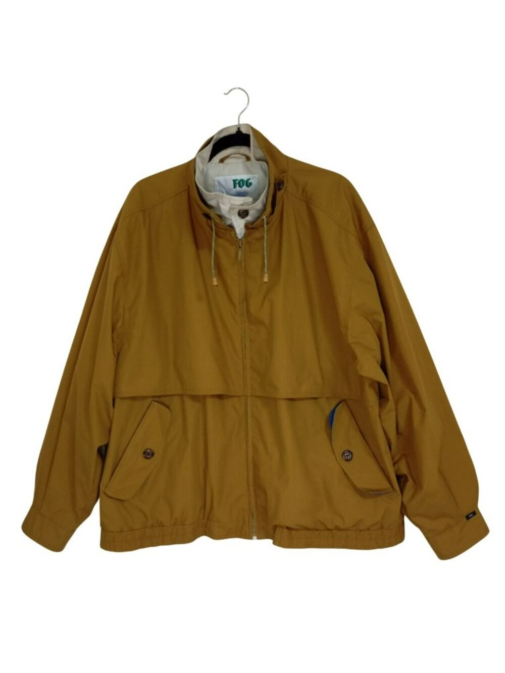 London Fog XL Mens Tan Bonber Jacket Buttoned Cuffs Drawstring Collar
